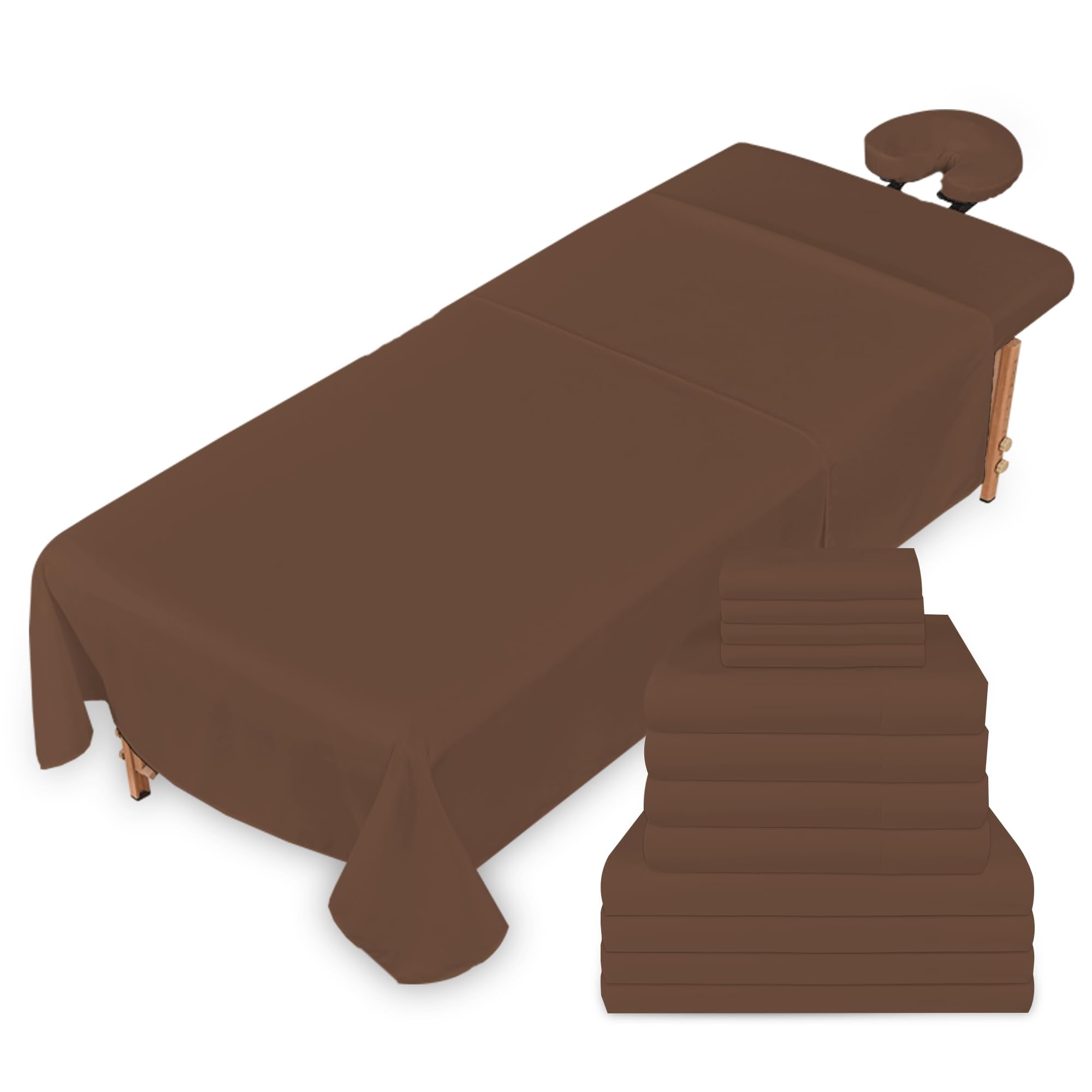 Massage Table Sheets Set – 3 Piece 4 Set, Microfiber Spa Bed Sheets, Cotton-Feel Massage Bed Cover, Wrinkle & Oil Resistant, Soft Accessories for Estheticians – Black