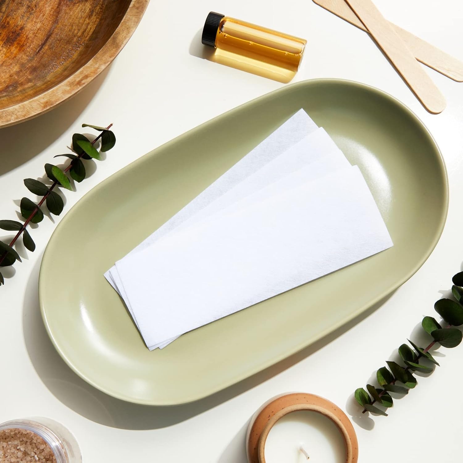 Juvale Wax Strips for Hair Removal - 7.85 x 2.7 In Pack of 400 Non-Woven Disposable Sheets - Customizable Face & Body Waxing Strips for Women Smooth Skin