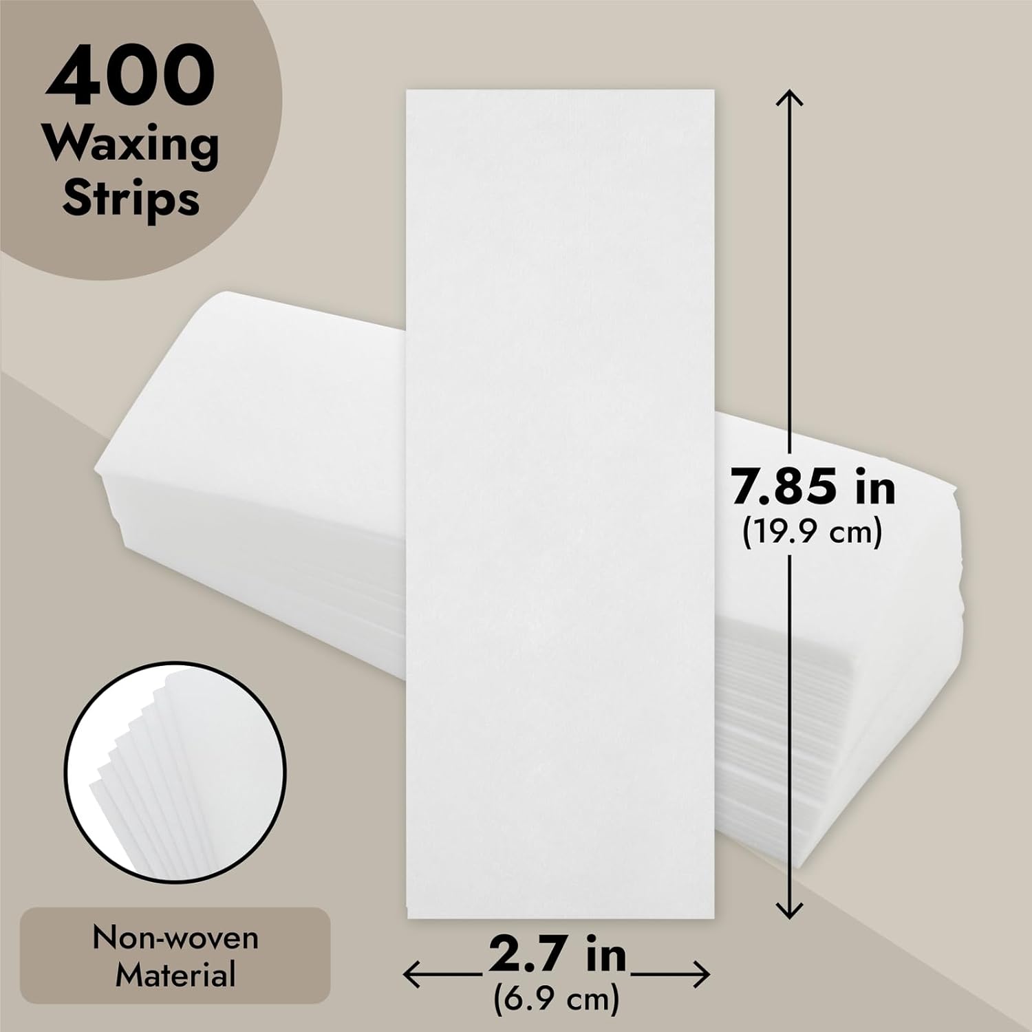 Juvale Wax Strips for Hair Removal - 7.85 x 2.7 In Pack of 400 Non-Woven Disposable Sheets - Customizable Face & Body Waxing Strips for Women Smooth Skin