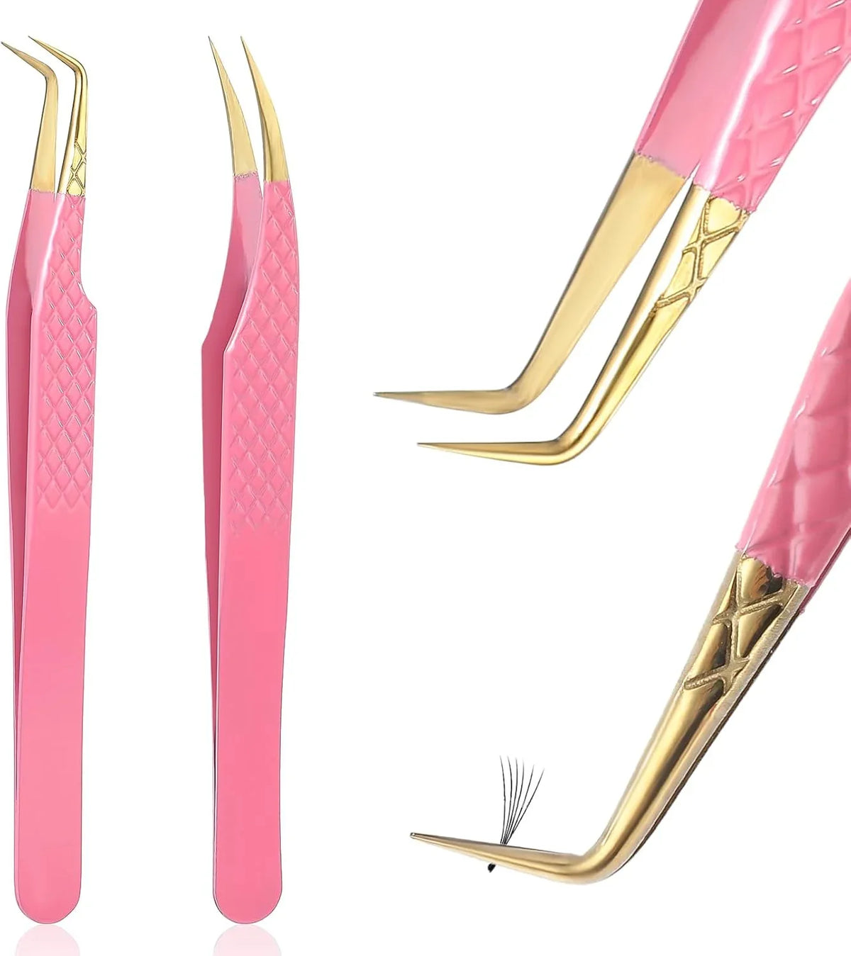 2Pcs Lash Tweezers - Vela Esthetic Supplies