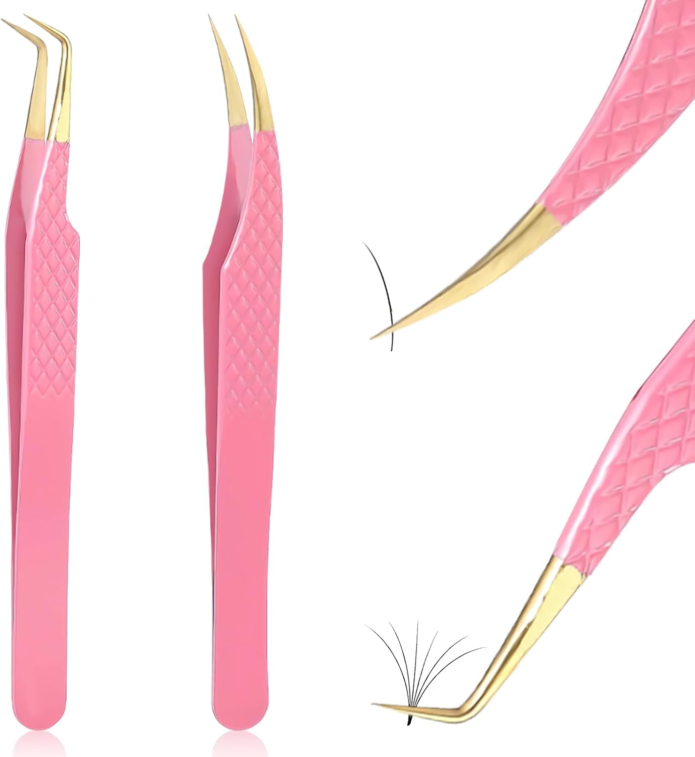 Pro Lash Tweezers Set, Boot and Straight Tip