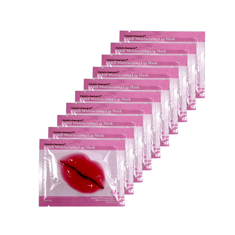 Adofect 30 Pieces Collagen Crystal Lip Masks,Pink Lip Patches& Moisturizers Collagen Lip Pads Great for Hydrating Skin, Anti Chapped & Anti-Aging and Plump Your Lips,Pink