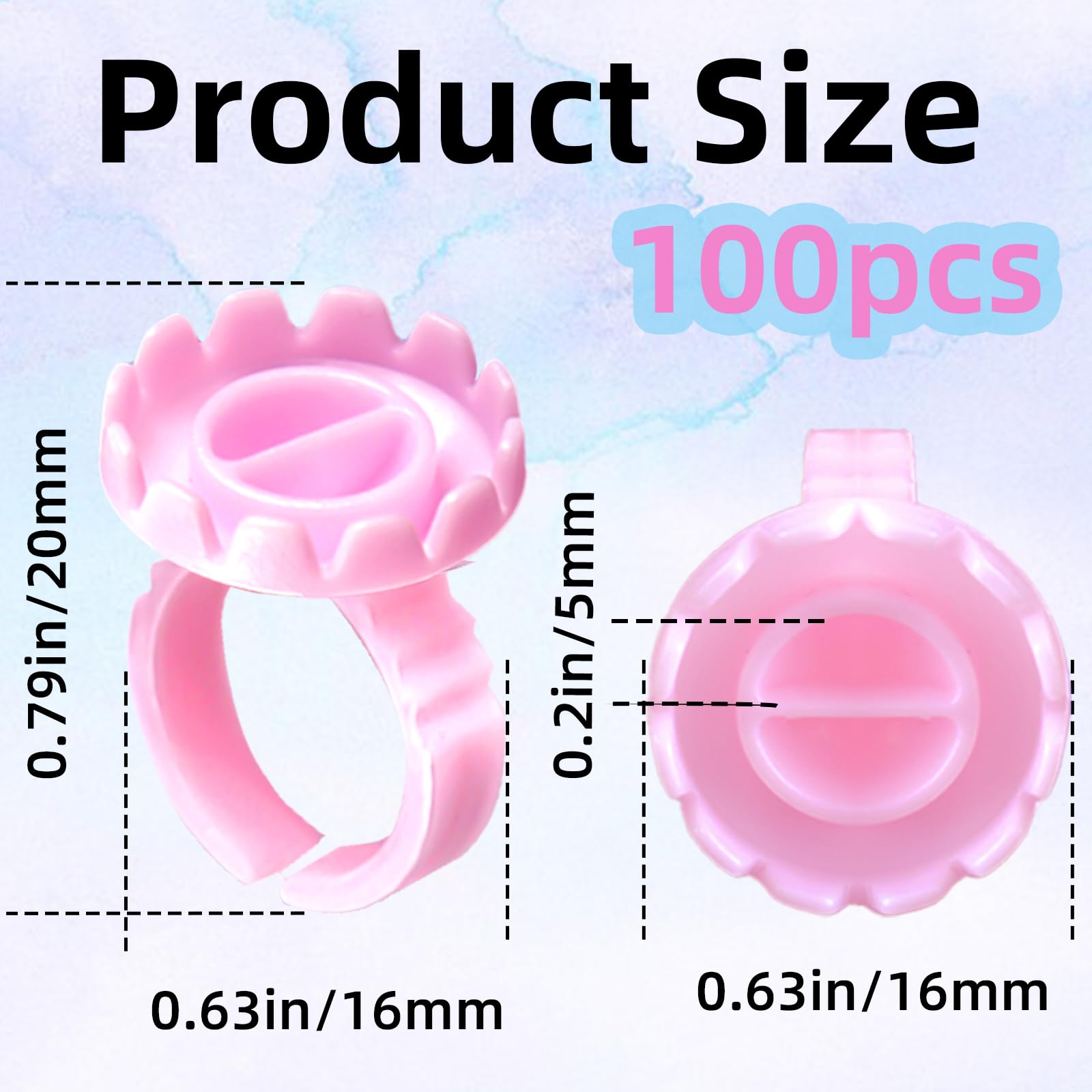 Disposable Glue Rings for Eyelash Extensions, 300 Pack