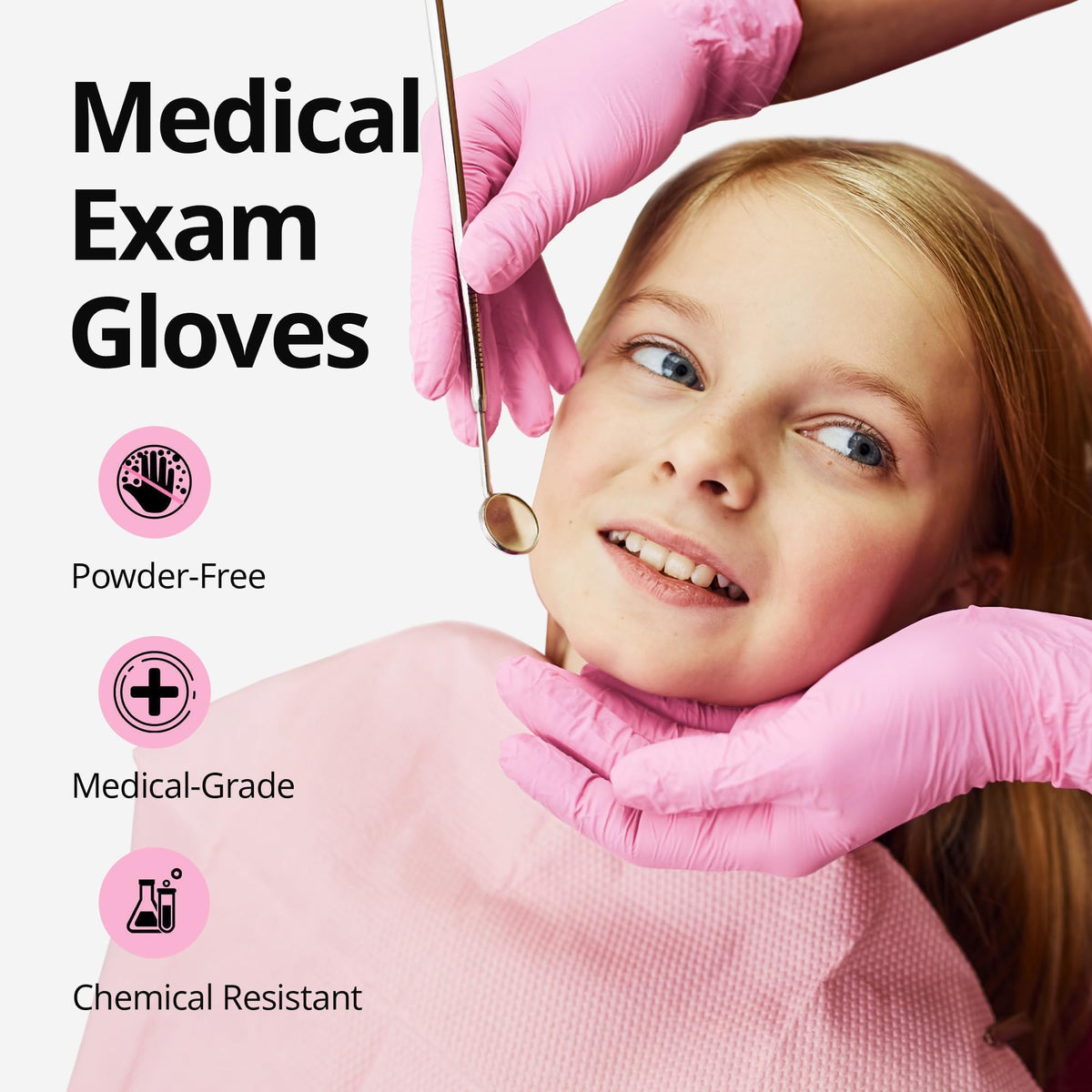 Pink Nitrile Gloves, Esthetician, Rubber Powder-Free, 100-ct Box (Small)