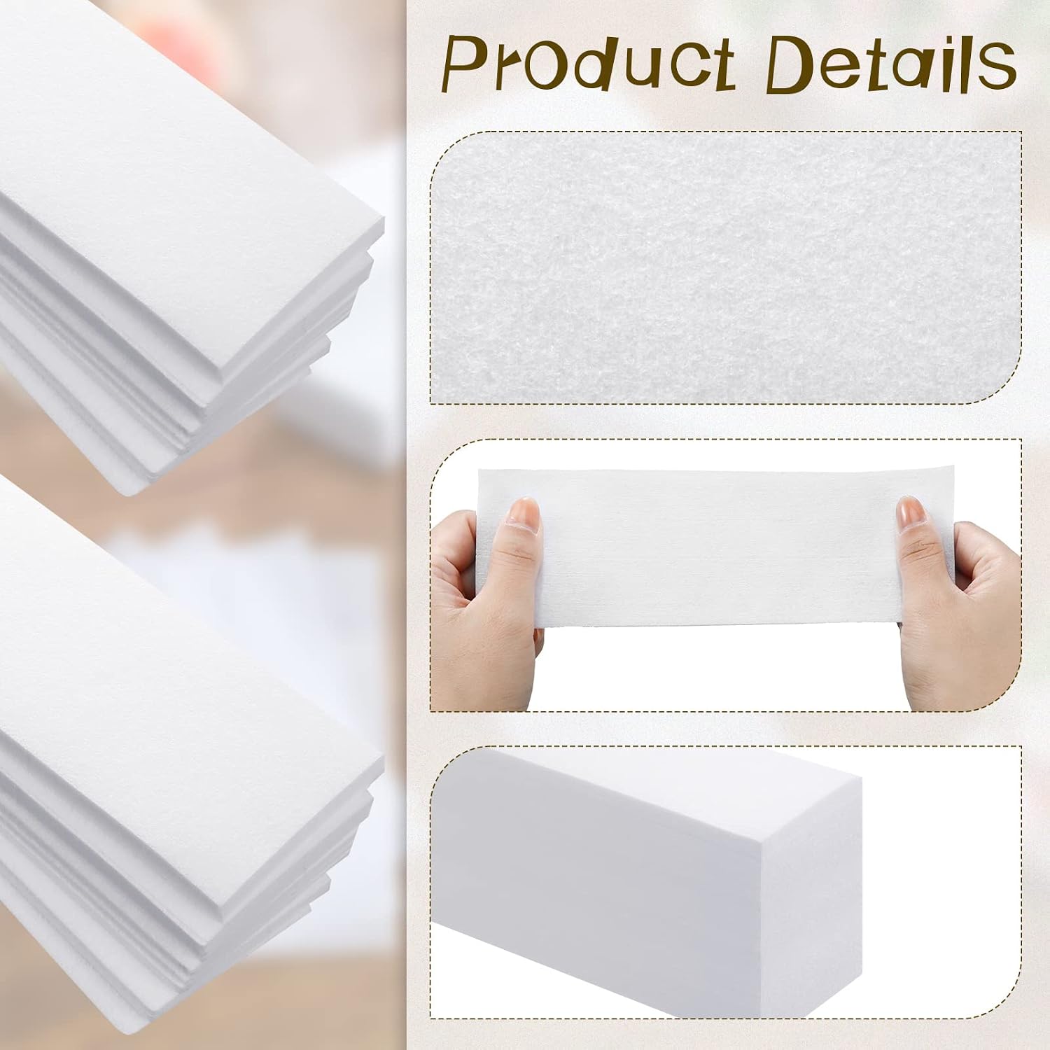 2000 Pcs 3'' x 8'' Non Woven Wax Strips for Hair Removal