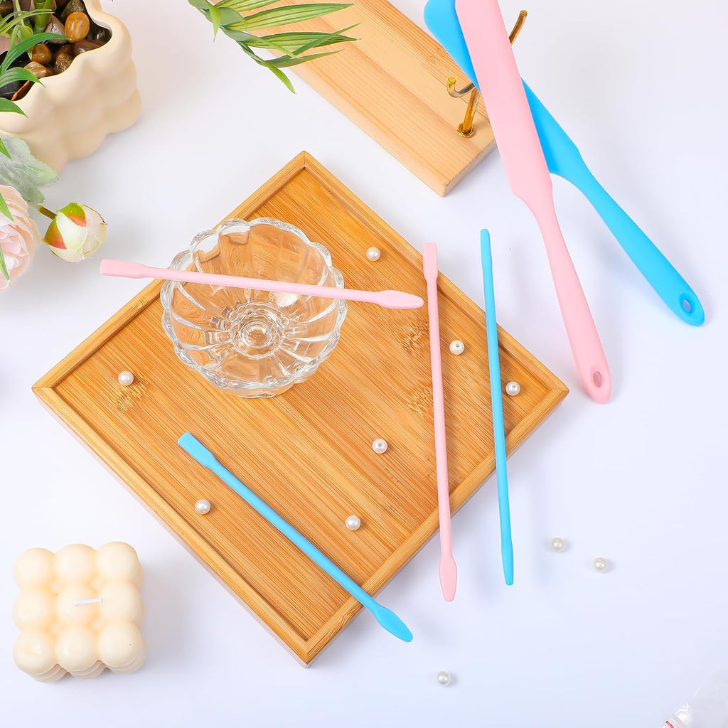 24 Pieces Non-stick Wax Spatulas Silicone Spatula Applicator Reusable Hair Removal Sticks Different Sizes Wax Scrapers Hard Sticks for Home Salon Body Use