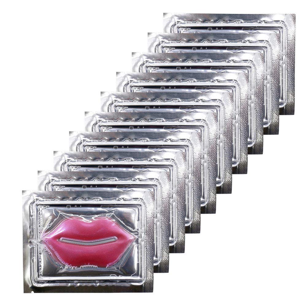 Adofect 30 Pieces Collagen Crystal Lip Masks,Pink Lip Patches& Moisturizers Collagen Lip Pads Great for Hydrating Skin, Anti Chapped & Anti-Aging and Plump Your Lips,Pink