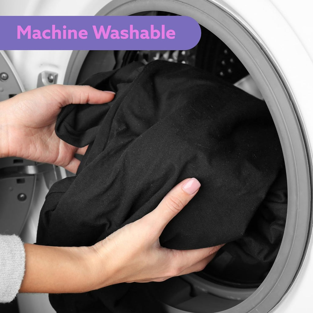 Massage Table Sheets Set – 3 Piece 4 Set, Microfiber Spa Bed Sheets, Cotton-Feel Massage Bed Cover, Wrinkle & Oil Resistant, Soft Accessories for Estheticians – Black