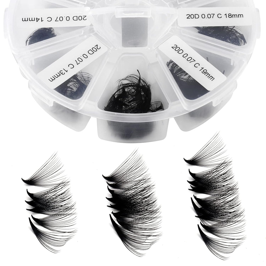 WENDY LASHES Pre-Made Fan Extensions | 20D 0.07 D Curl 500pcs