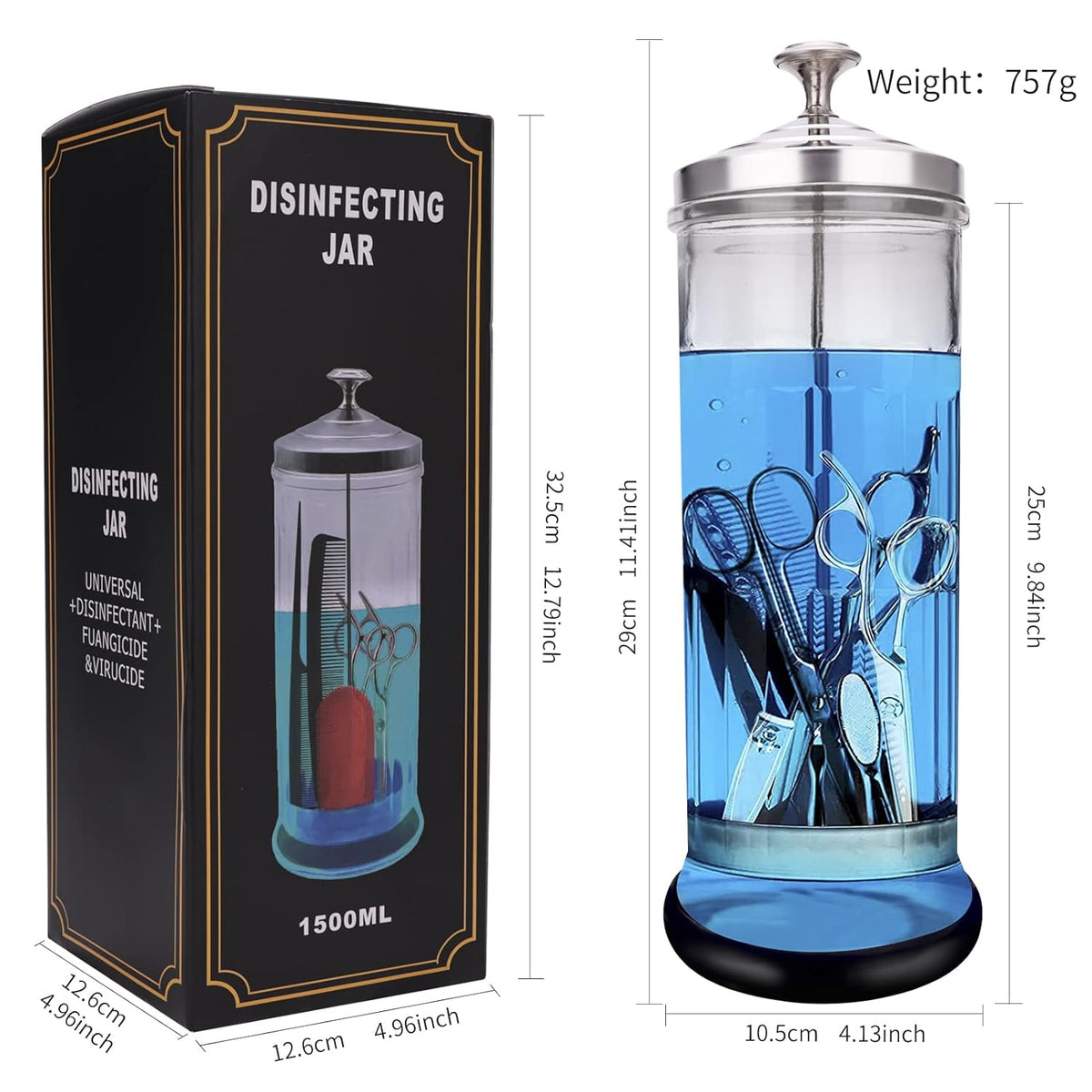 Disinfectant Sterilizer Jar - 50 Oz /1500ml