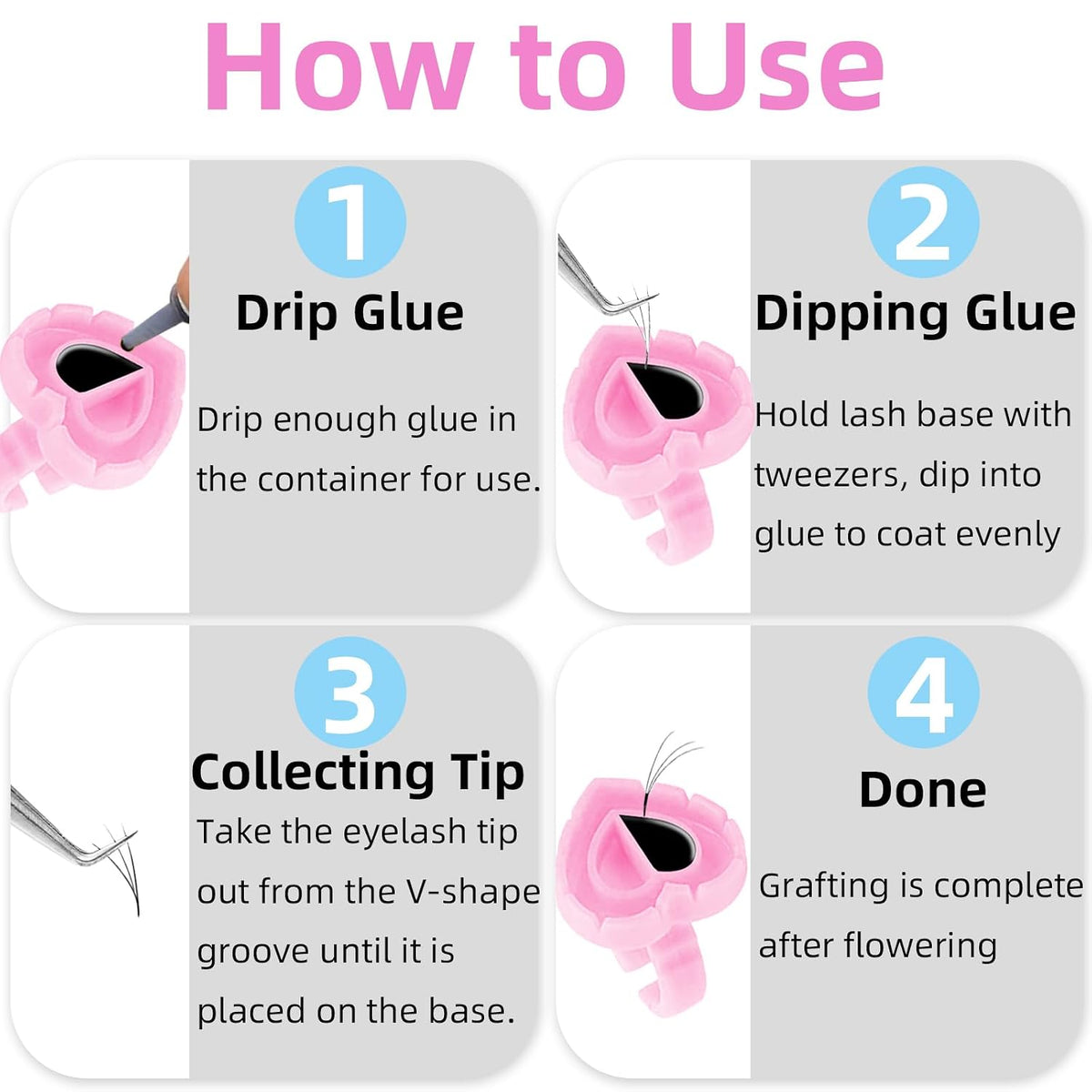 Disposable Glue Rings for Eyelash Extensions, 300 Pack