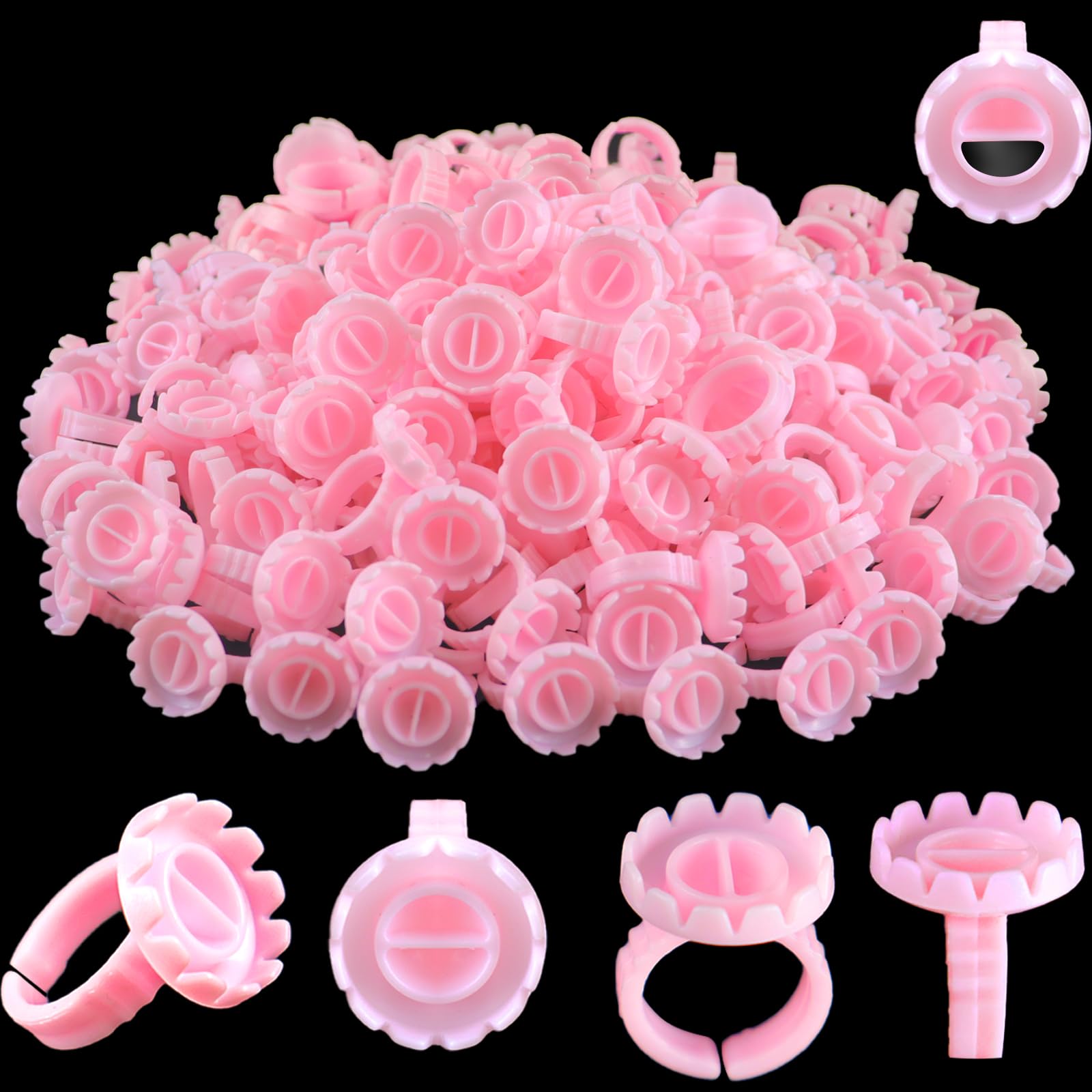 Disposable Glue Rings for Eyelash Extensions, 300 Pack