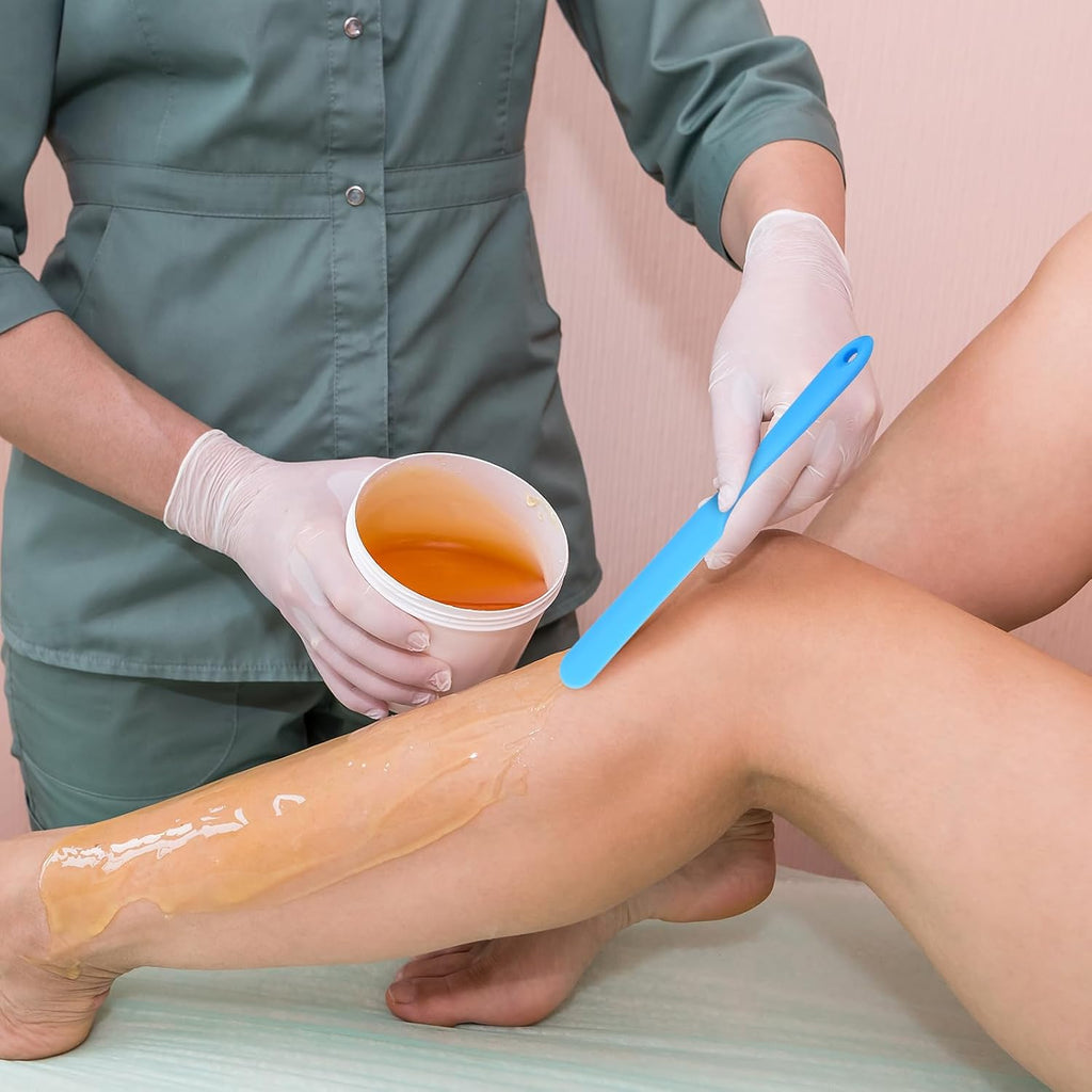 24 Pieces Non-stick Wax Spatulas Silicone Spatula Applicator Reusable Hair Removal Sticks Different Sizes Wax Scrapers Hard Sticks for Home Salon Body Use