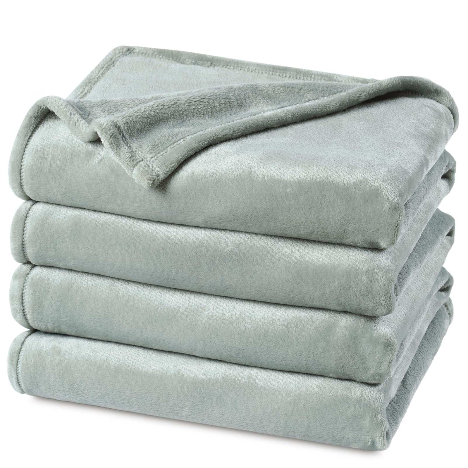PHF Ultra Soft Fleece Blanket Twin Size, No Shed No Pilling Luxury Plush Cozy 300GSM Lightweight Blanket for Bed, Couch, Chair, Sofa Suitable for All Season, 66" x 90", Olive Green