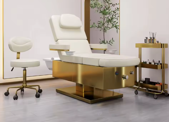 3-in-1 Luxury Electric Facial Pedicure & Shampoo Bed | Multi-Function Salon Bed